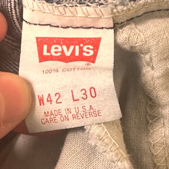 VTG Levis 540 Jeans Mens Blue Size 42x30 Leather Tab‎ Classic Straight Leg - Picture 8 of 10